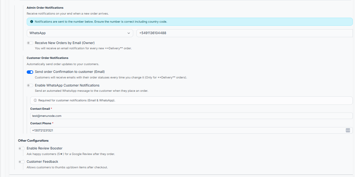 Order Checkout Configuration 2